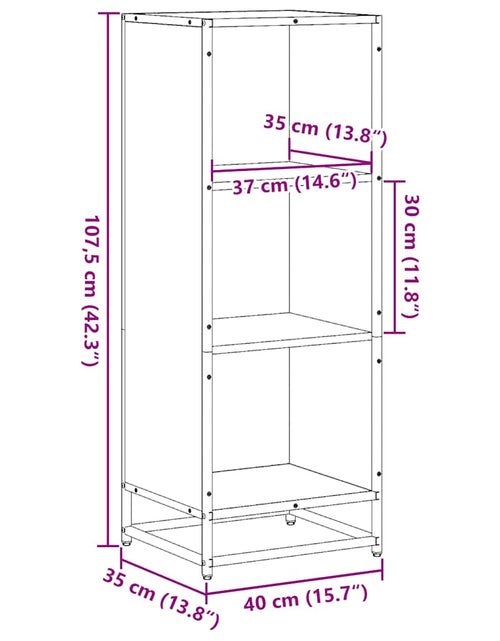 Загрузите изображение в средство просмотра галереи, Dulap cu cărți negru 40x35x107,5 cm lemn prelucrat
