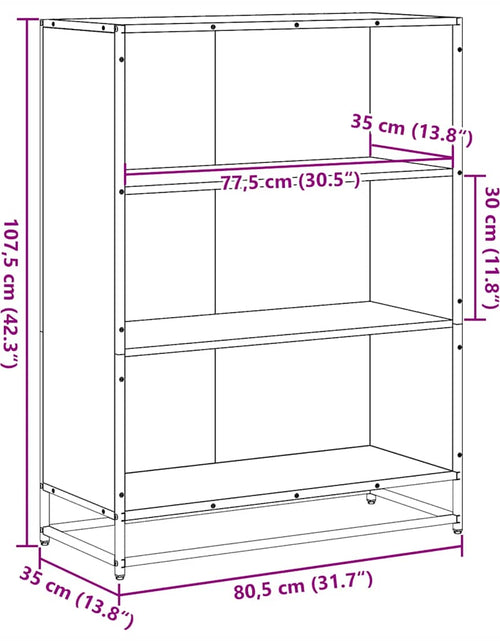 Încărcați imaginea în vizualizatorul Galerie, Bibliotecă, stejar Sonoma, 80,5x35x107,5 cm, lemn prelucrat
