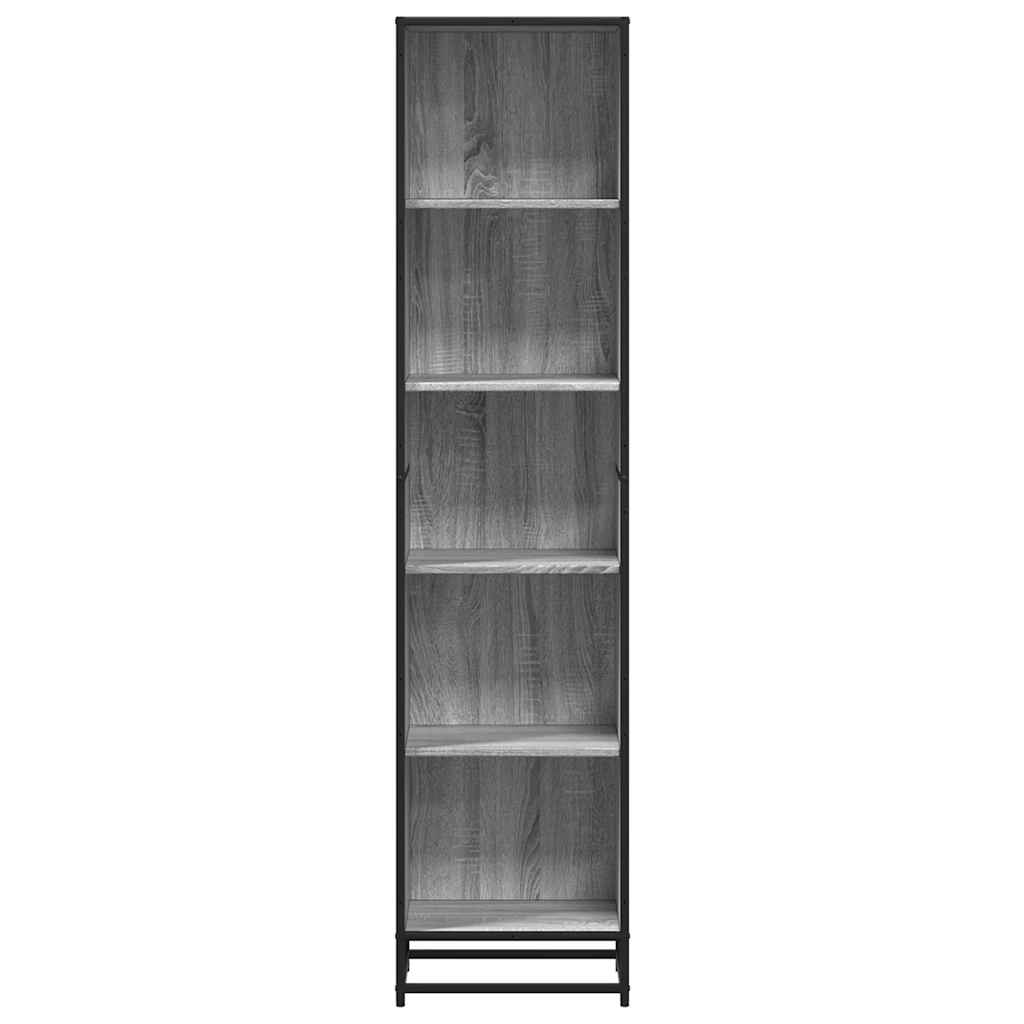 Bibliotecă, gri sonoma, 40x35x170,5 cm, lemn prelucrat