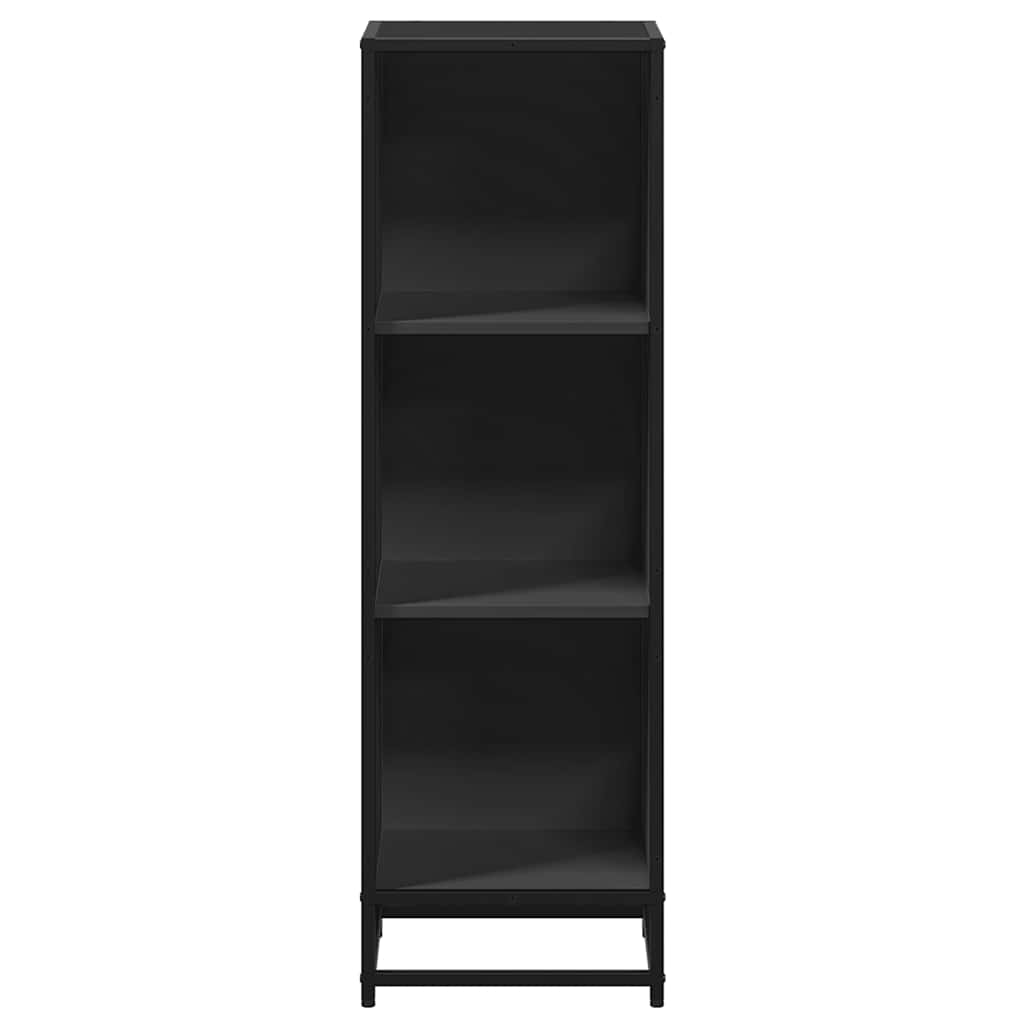 Bibliotecă, negru,33,5x33x107,5 cm, lemn prelucrat