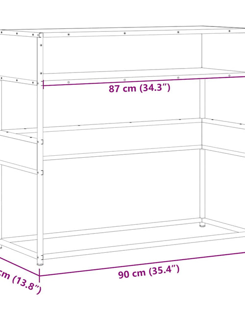 Загрузите изображение в средство просмотра галереи, Măsuță consolă, stejar fumuriu, 90x35x80 cm, lemn prelucrat
