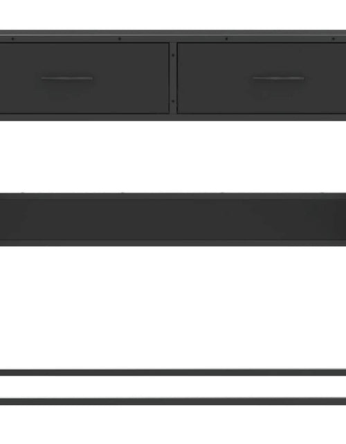 Загрузите изображение в средство просмотра галереи, Măsuță consolă, negru, 90x35x80 cm, lemn prelucrat
