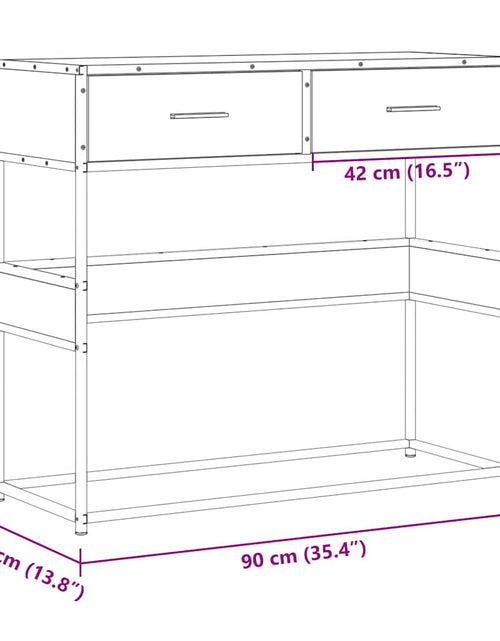 Загрузите изображение в средство просмотра галереи, Măsuță consolă, negru, 90x35x80 cm, lemn prelucrat
