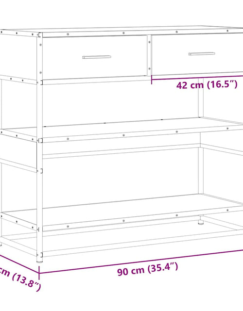 Загрузите изображение в средство просмотра галереи, Măsuță consolă, negru, 90x35x80 cm, lemn prelucrat
