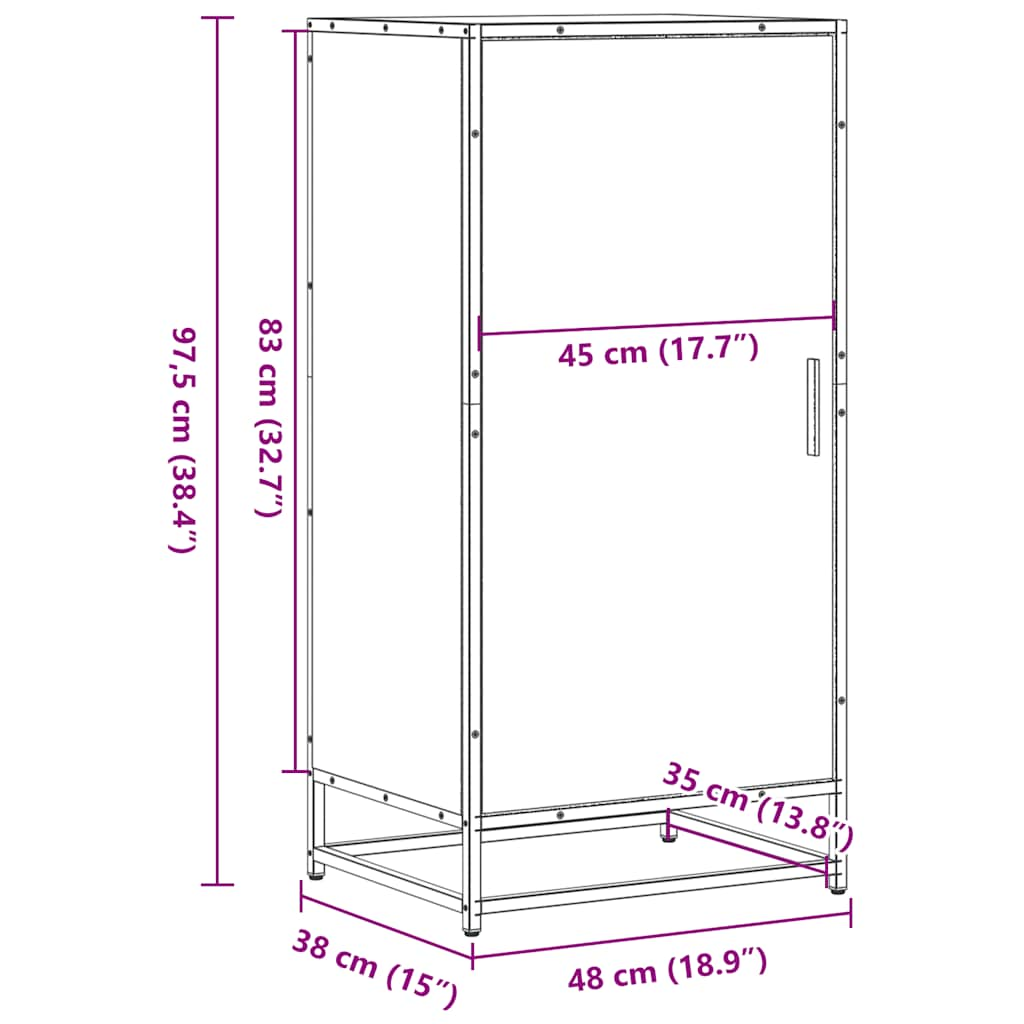 Suport pentru pantofi negru 48x38x97,5 cm Lemn prelucrat