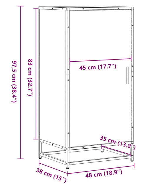 Загрузите изображение в средство просмотра галереи, Suport pantofi Stejar afumat 48x38x97,5 cm Lemn prelucrat
