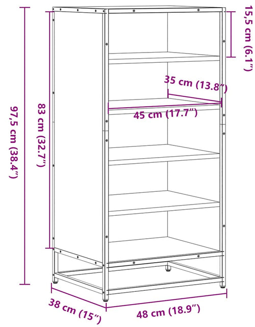 Încărcați imaginea în vizualizatorul Galerie, Suport pentru pantofi negru 48x38x97,5 cm Lemn prelucrat
