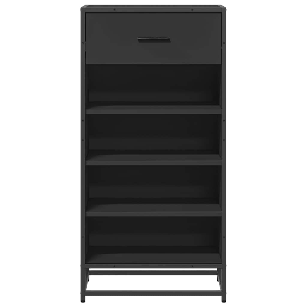 Suport pentru pantofi negru 48x38x97,5 cm Lemn prelucrat