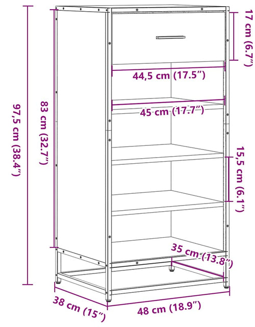 Încărcați imaginea în vizualizatorul Galerie, Suport pentru pantofi negru 48x38x97,5 cm Lemn prelucrat
