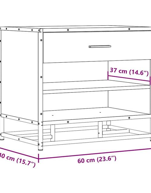 Încărcați imaginea în vizualizatorul Galerie, Bancă pentru pantofi, stejar Sonoma, lemn prelucrat și metal
