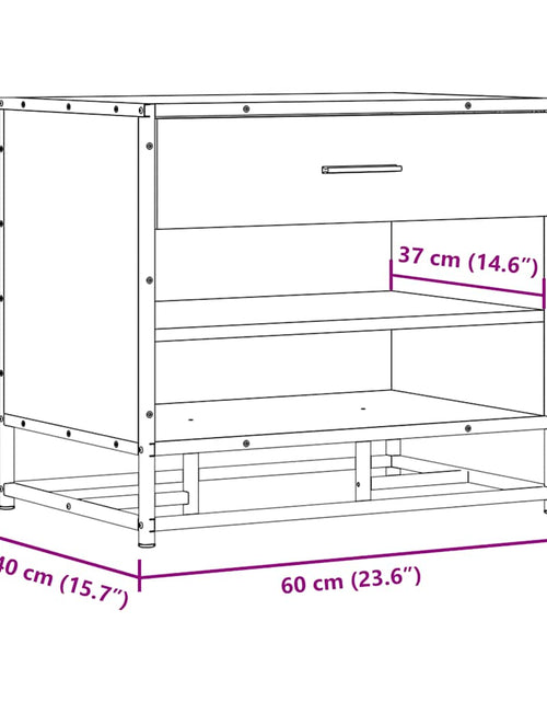 Încărcați imaginea în vizualizatorul Galerie, Bancă pentru pantofi, stejar afumat, lemn prelucrat și metal
