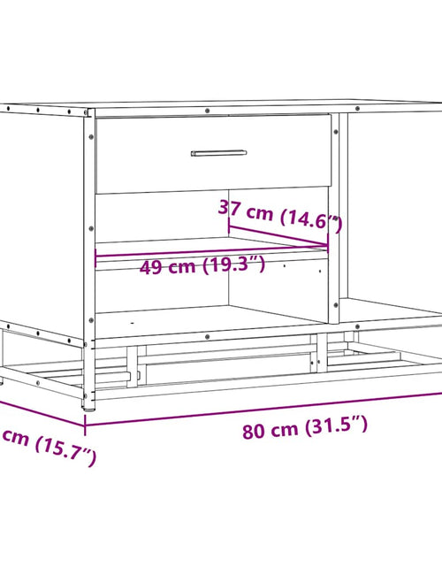 Încărcați imaginea în vizualizatorul Galerie, Bancă pentru încălțăminte Stejar maro Lemn prelucrat și metal
