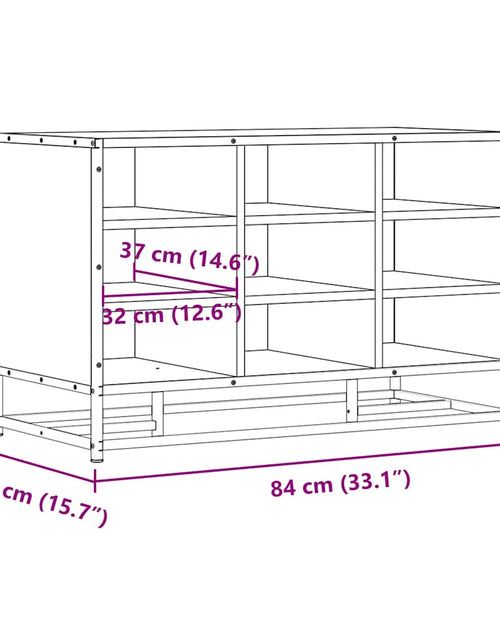 Încărcați imaginea în vizualizatorul Galerie, Bancă pentru încălțăminte Stejar Sonoma Lemn prelucrat și metal
