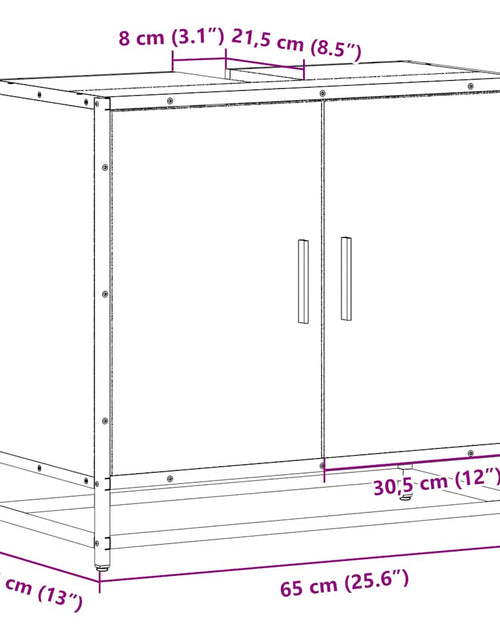 Încărcați imaginea în vizualizatorul Galerie, Dulap de chiuvetă baie stejar sonoma 65x33x60 cm lemn prelucrat
