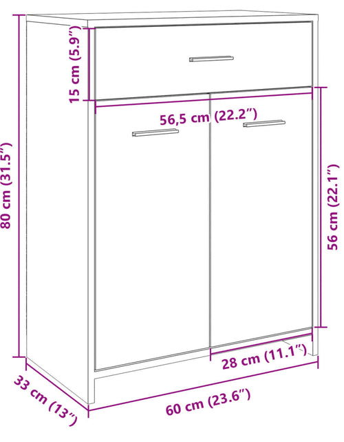 Загрузите изображение в средство просмотра галереи, Dulap de baie, stejar Sonoma, 60x33x80 cm, PAL

