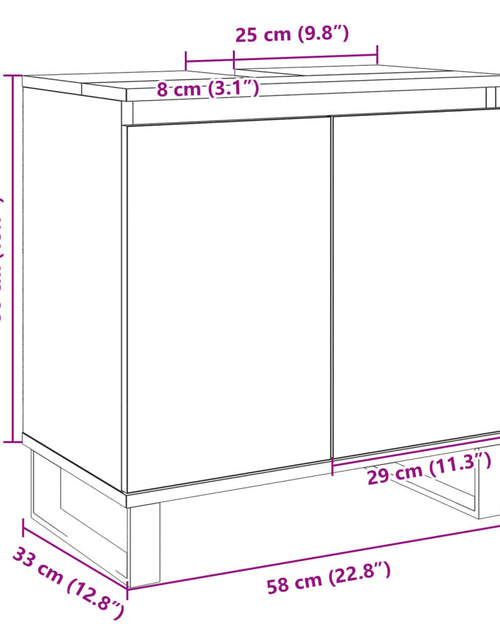 Загрузите изображение в средство просмотра галереи, Dulap de baie, stejar sonoma, 58x33x60 cm, lemn prelucrat
