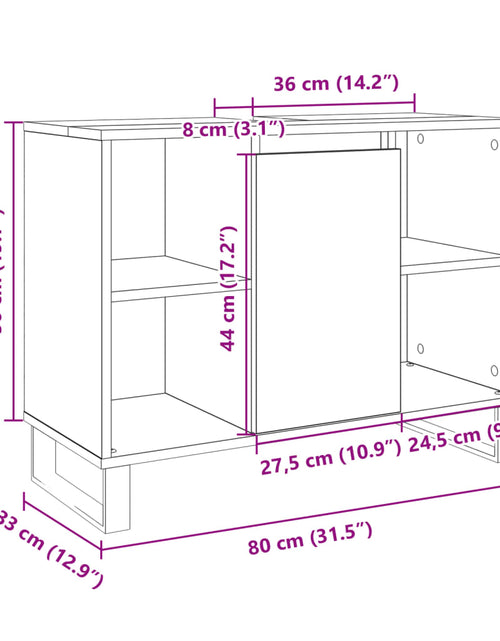 Încărcați imaginea în vizualizatorul Galerie, Dulap pentru baie, stejar sonoma, 80x33x60 cm, lemn compozit
