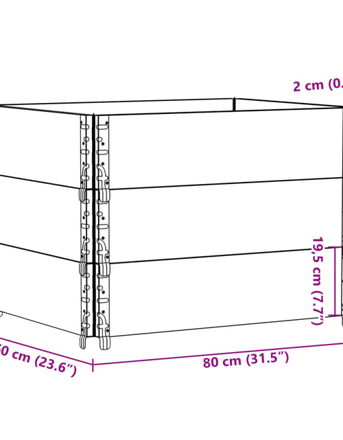 Încărcați imaginea în vizualizatorul Galerie, Rame pentru paleți, 3 buc., 80 x 60 cm, lemn masiv de pin
