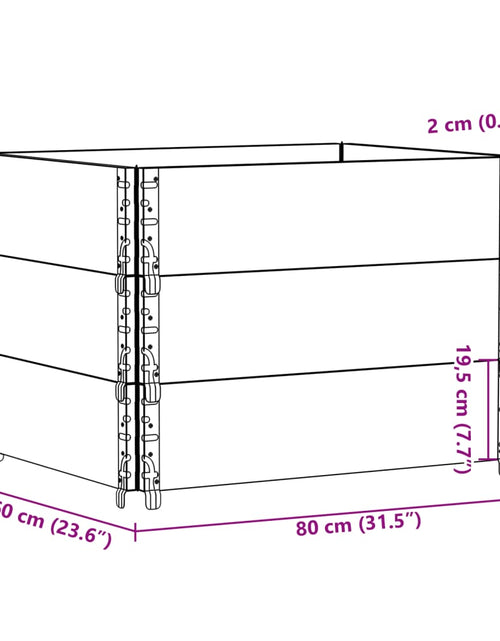 Загрузите изображение в средство просмотра галереи, Rame pentru paleți 3 buc. Gri 80x60 cm lemn masiv de pin
