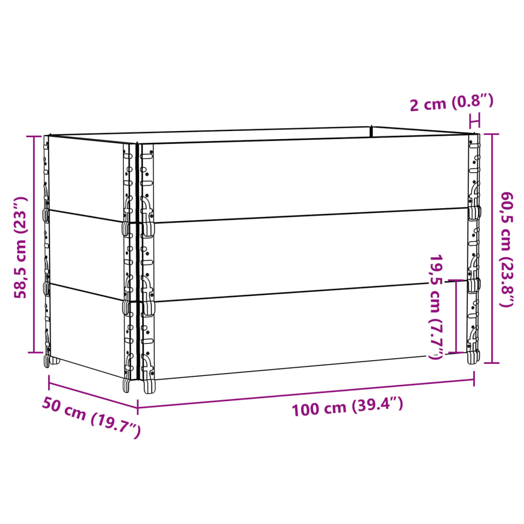 Rame pentru paleți 3 buc. maro 100x50 cm lemn masiv de pin