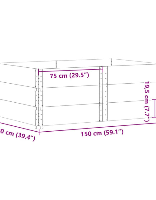 Încărcați imaginea în vizualizatorul Galerie, Rame pentru paleți, 3 buc., 150x100 cm, lemn masiv de pin
