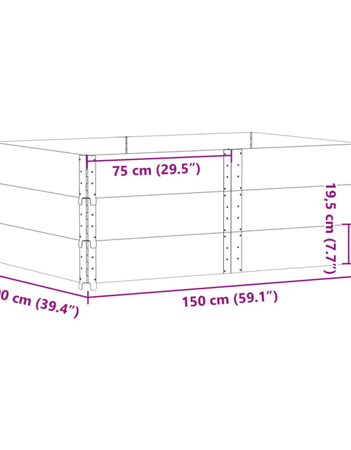 Încărcați imaginea în vizualizatorul Galerie, Rame pentru paleți, 3 buc., negru, 150x100 cm, lemn masiv pin
