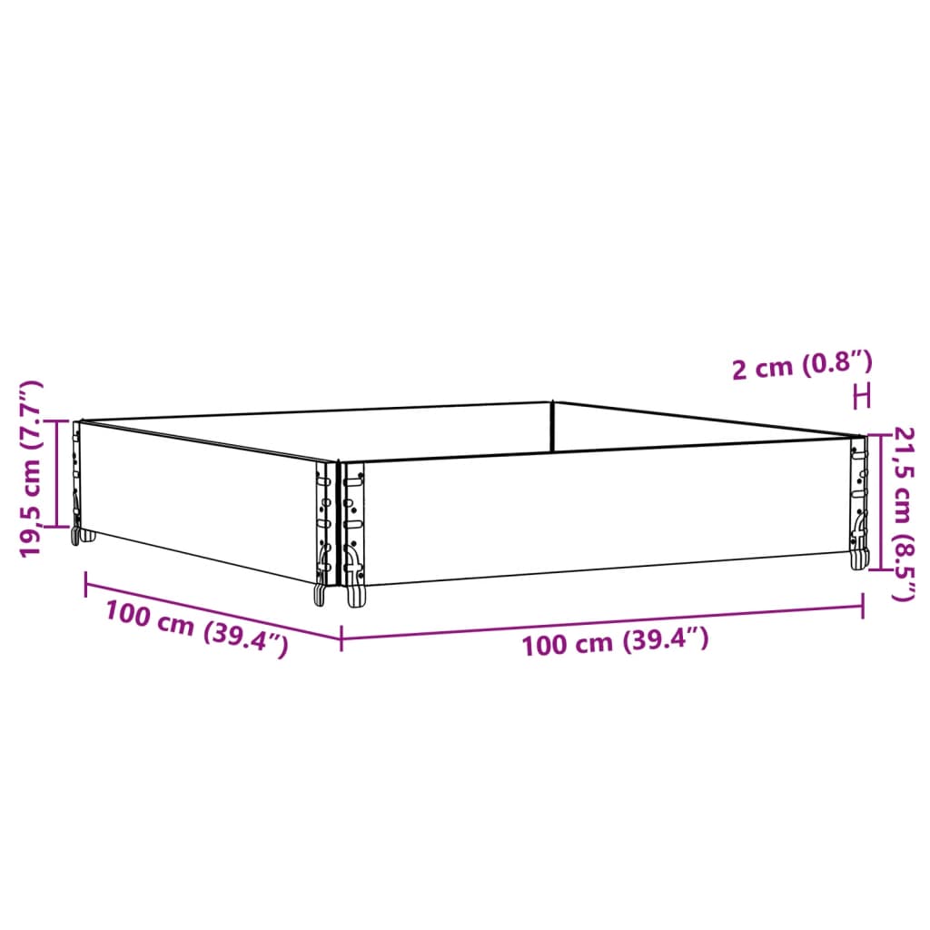 Jardinieră de grădină, gri, 100x100 cm, lemn masiv pin