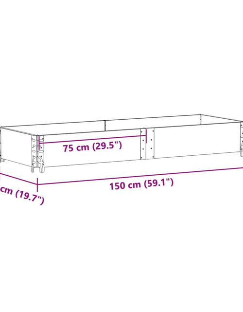 Încărcați imaginea în vizualizatorul Galerie, Jardinieră de grădină, gri, 150x50 cm, lemn masiv pin
