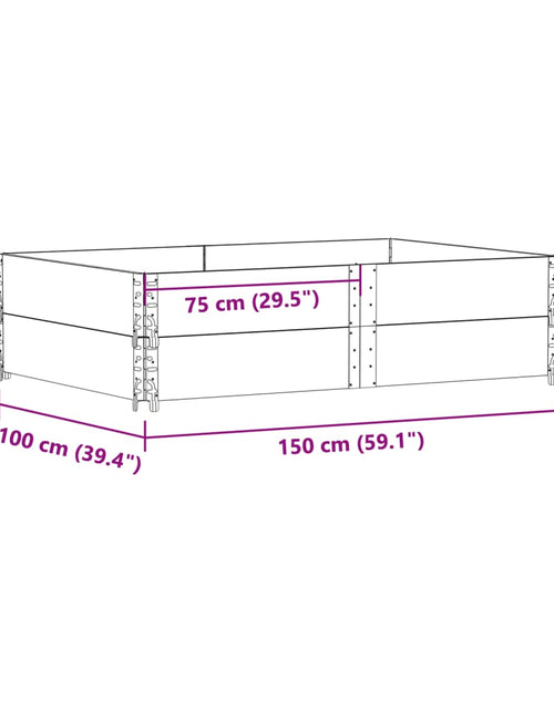 Încărcați imaginea în vizualizatorul Galerie, Jardinieră de grădină, gri, 150x100 cm, lemn masiv pin
