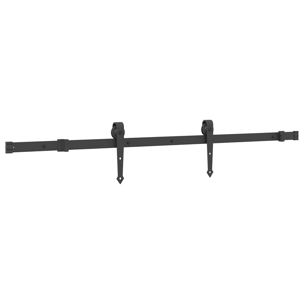 Set feronerie pentru uși glisante, negru, 152,5 cm, oțel