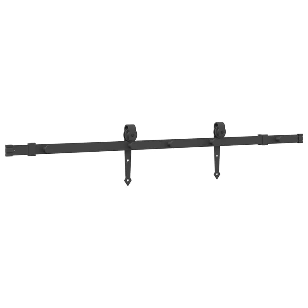 Set feronerie pentru uși glisante, negru, 152,5 cm, oțel