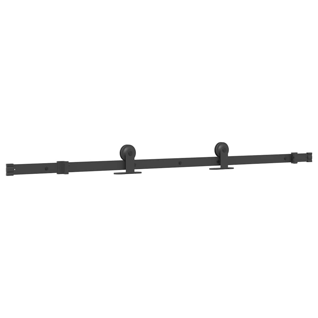 Set feronerie pentru uși glisante, negru, 152,5 cm, oțel