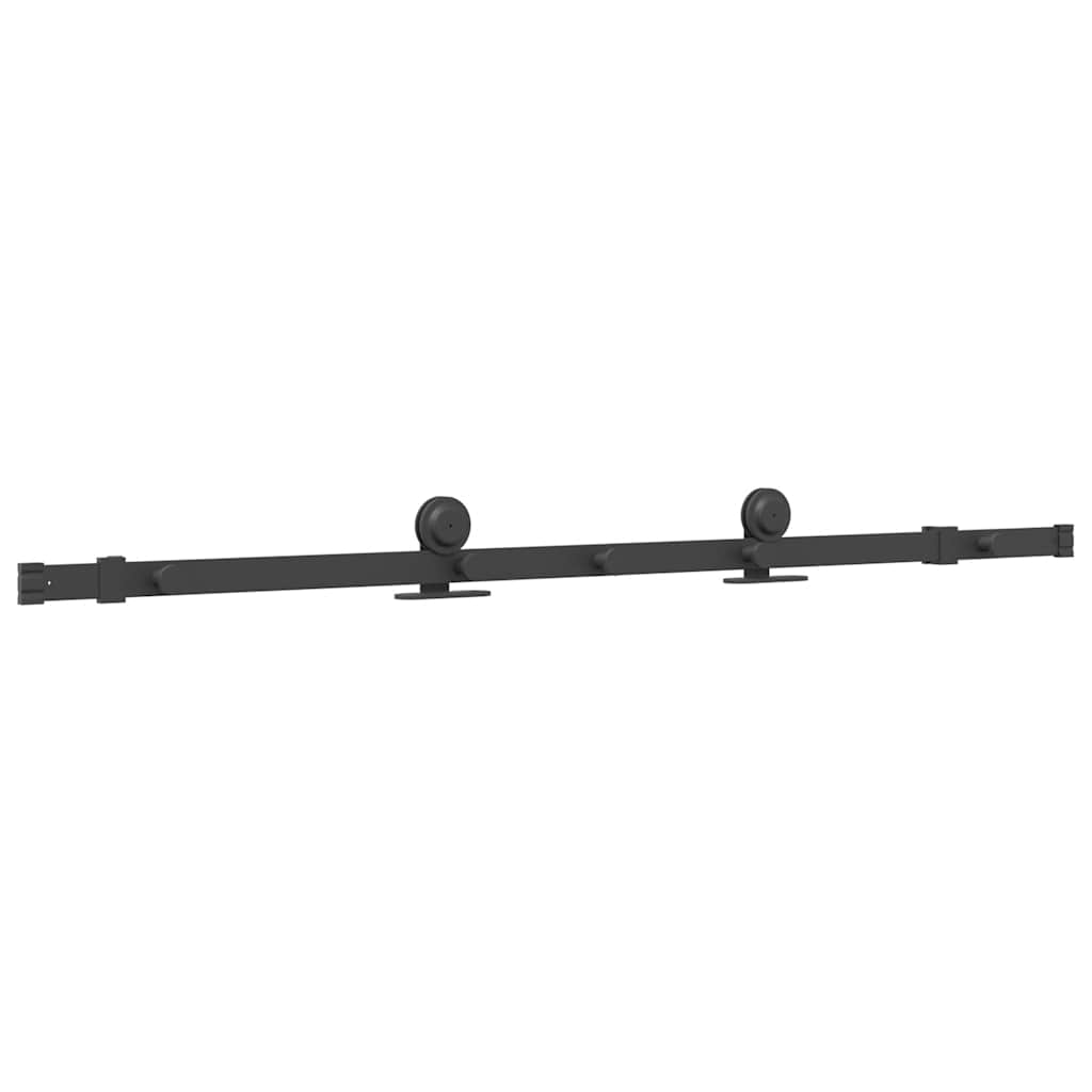 Set feronerie pentru uși glisante, negru, 152,5 cm, oțel