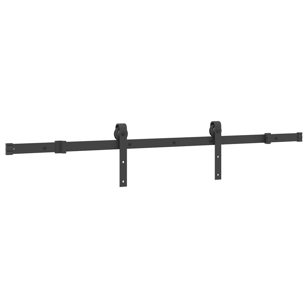 Set feronerie pentru uși glisante, negru, 152,5 cm, oțel