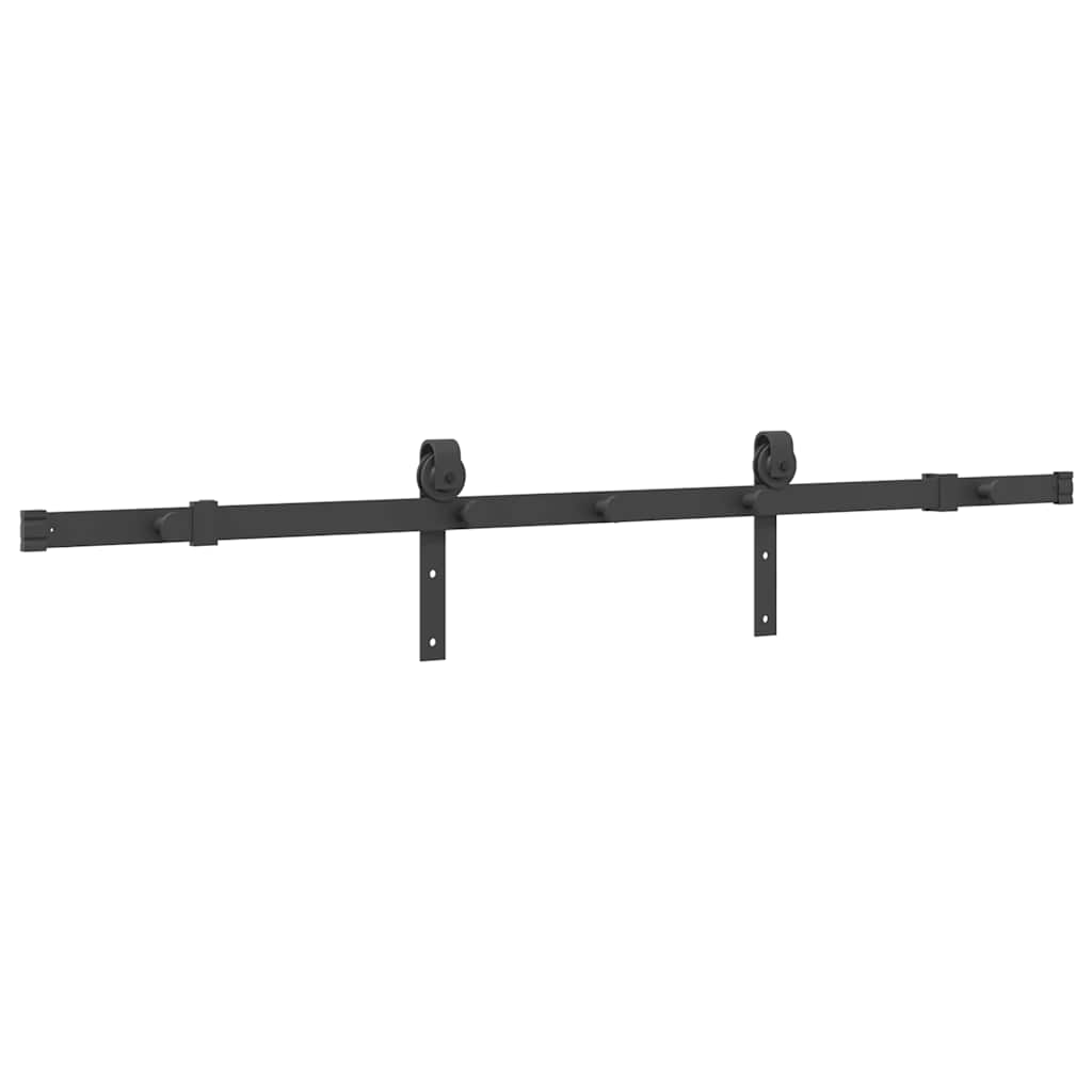 Set feronerie pentru uși glisante, negru, 152,5 cm, oțel