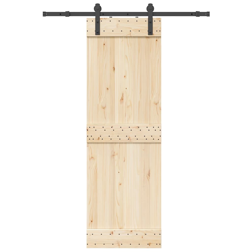 Set feronerie pentru ușă glisantă, negru, 152 cm, oțel