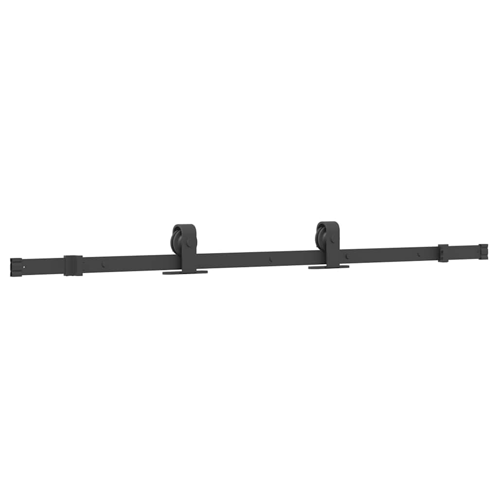 Set feronerie pentru uși glisante, negru, 152,5 cm, oțel