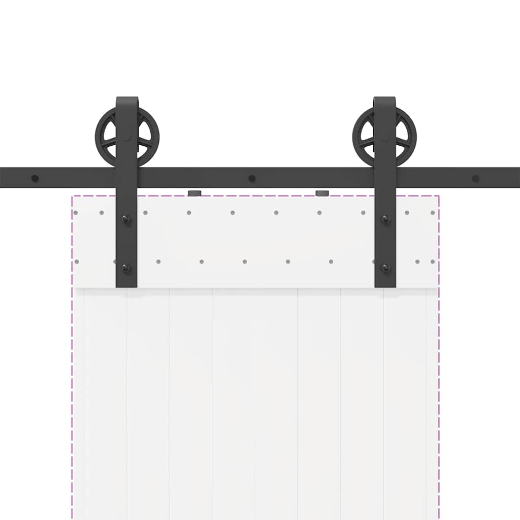 Set feronerie pentru uși glisante, negru, 200 cm, oțel