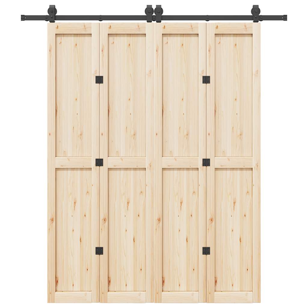 Set feronerie pentru uși glisante, negru, 200 cm, oțel