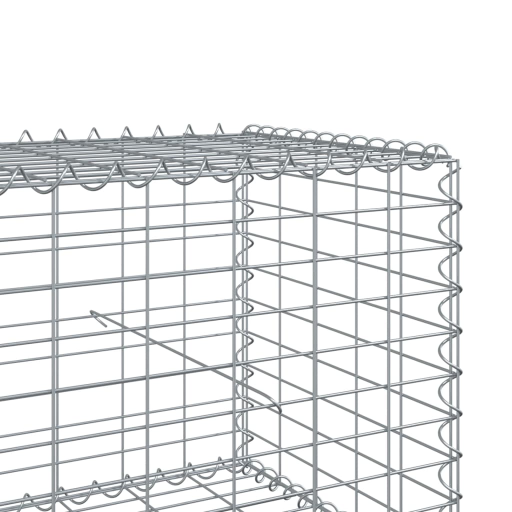 Coș gabion cu capac, 200x50x50 cm, fier galvanizat