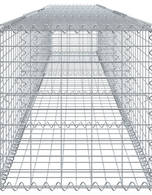 Загрузите изображение в средство просмотра галереи, Coș gabion cu capac, argintiu, 500x50x50 cm, fier galvanizat

