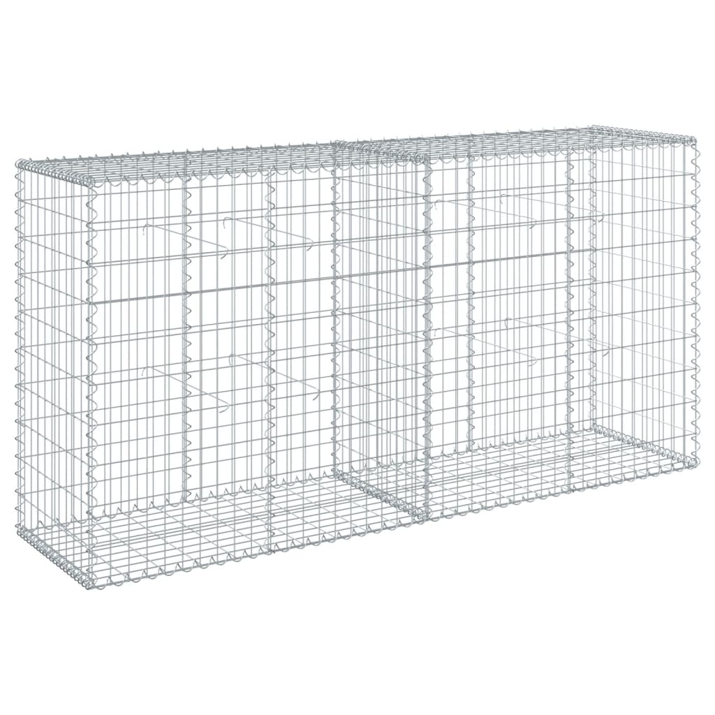 Coș gabion cu capac, 200x50x100 cm, fier galvanizat