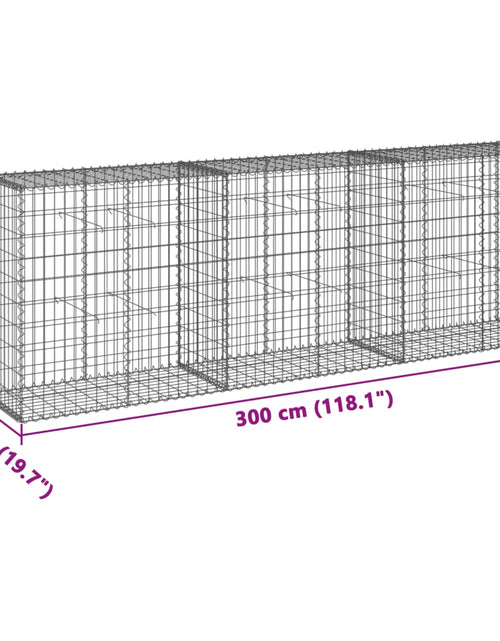 Încărcați imaginea în vizualizatorul Galerie, Coș gabion cu capac, 300x50x100 cm, fier galvanizat
