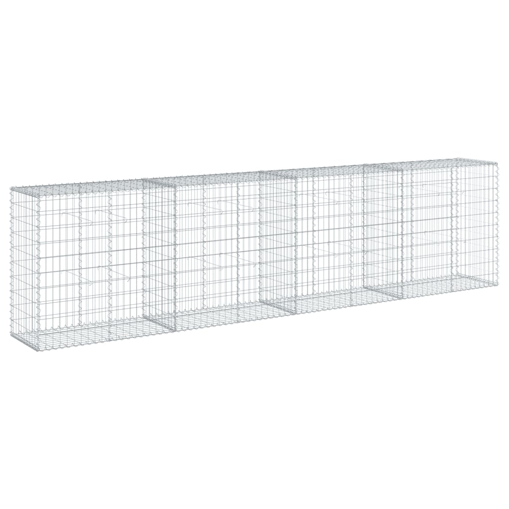 Coș gabion cu capac, 400x50x100 cm, fier galvanizat