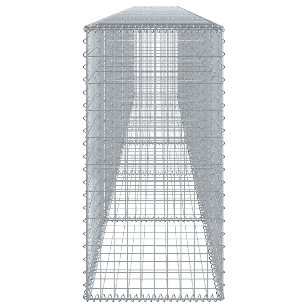 Coș gabion cu capac, argintiu, 600x50x100 cm, fier galvanizat