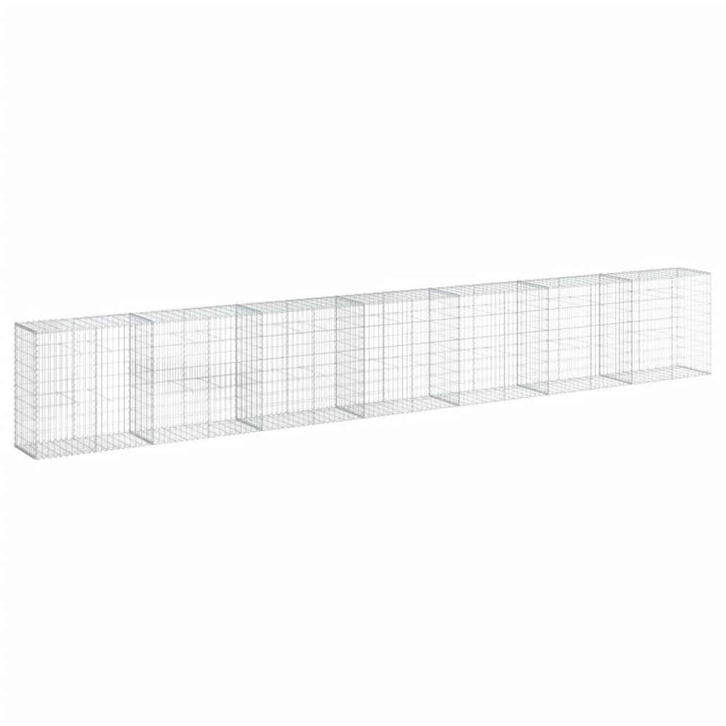 Coș gabion cu capac, 700x50x100 cm, fier galvanizat