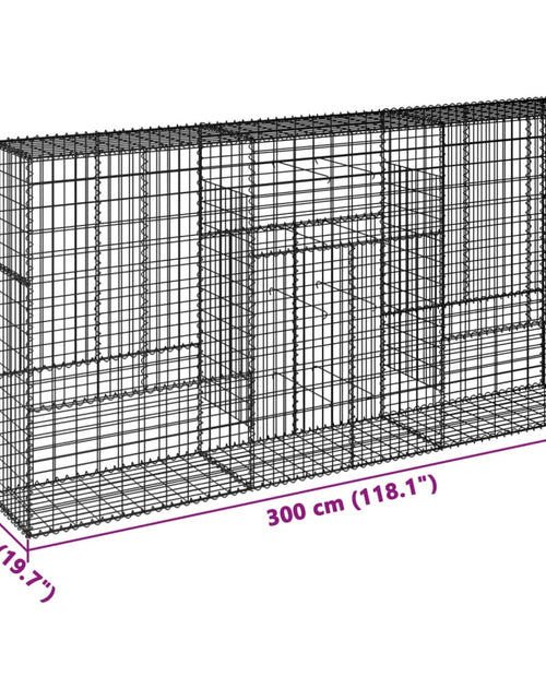 Încărcați imaginea în vizualizatorul Galerie, Coș gabion cu capac, 300x50x150 cm, fier galvanizat
