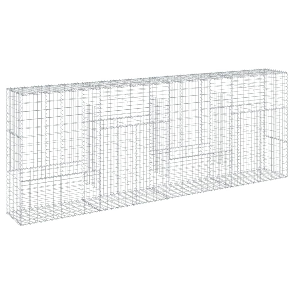 Coș gabion cu capac, 400x50x150 cm, fier galvanizat