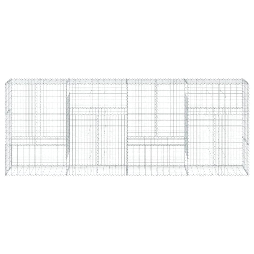 Coș gabion cu capac, 400x50x150 cm, fier galvanizat