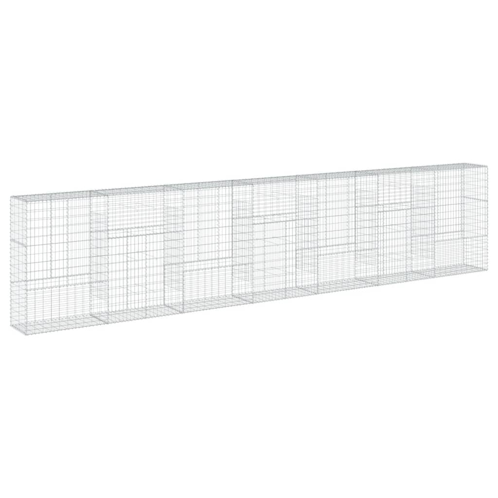 Coș gabion cu capac, 700x50x150 cm, fier galvanizat